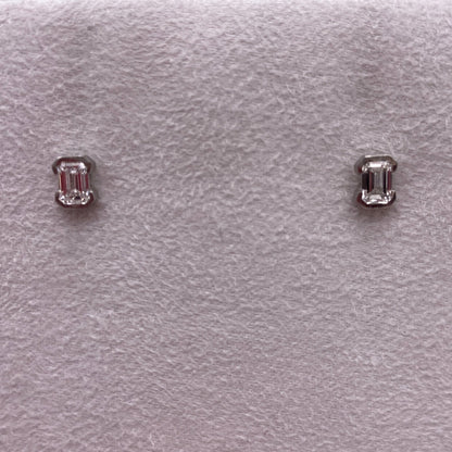 DIAMOND FETISH SOHO COLLECTION EMERALD CUT DIAMOND EARRINGS SET IN 14K GOLD