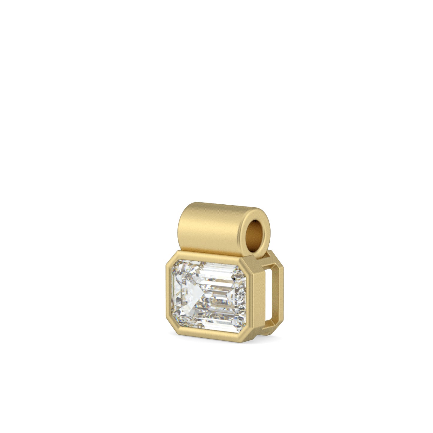 DIAMOND FETISH SOHO PENDANT, RADIANT CUT DIAMOND SET IN 14K GOLD.