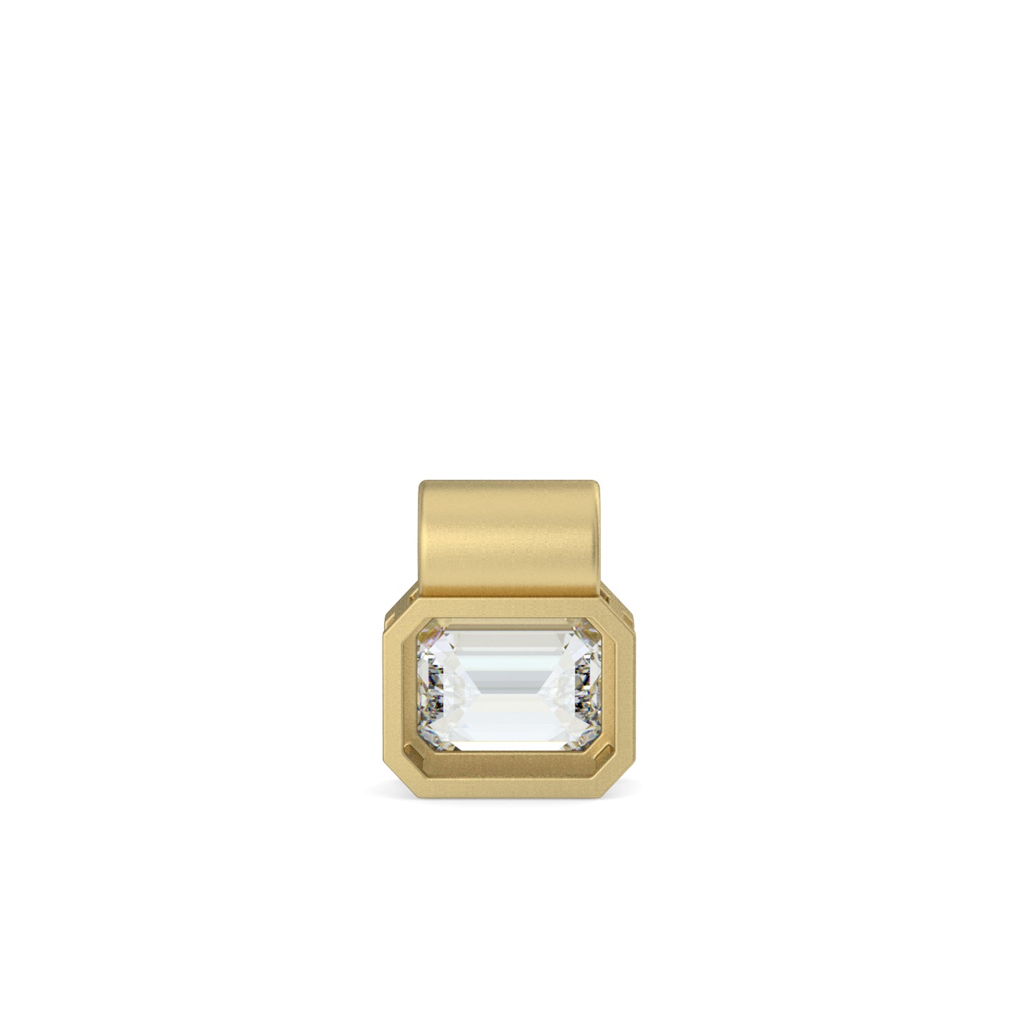 DIAMOND FETISH SOHO PENDANT, EMERALD CUT DIAMOND, 14K GOLD