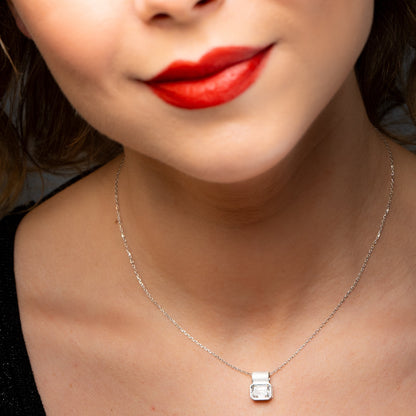DIAMOND FETISH SOHO PENDANT, EMERALD CUT DIAMOND, 14K GOLD